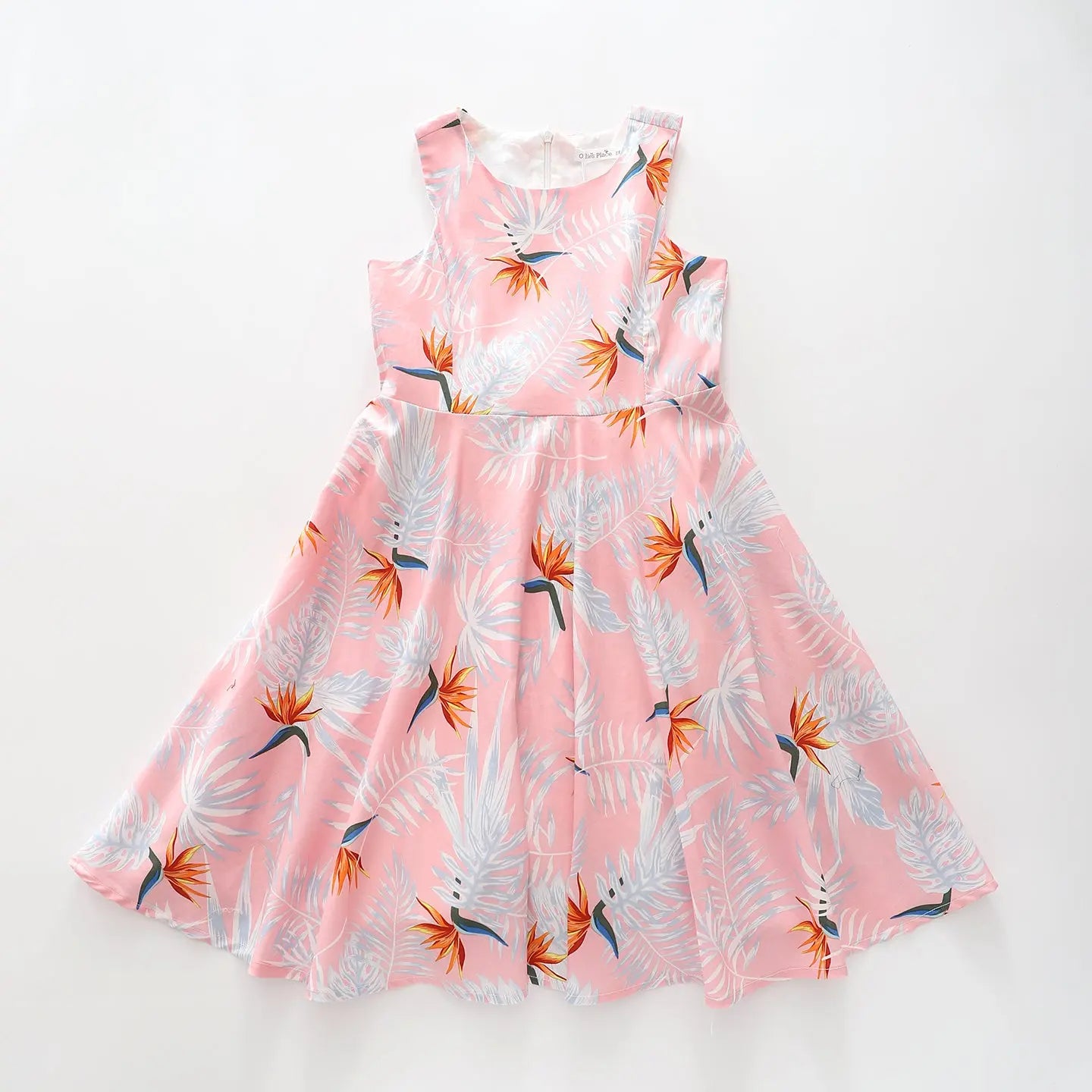 Tropical Print Pink Skater Dress Ollies Place