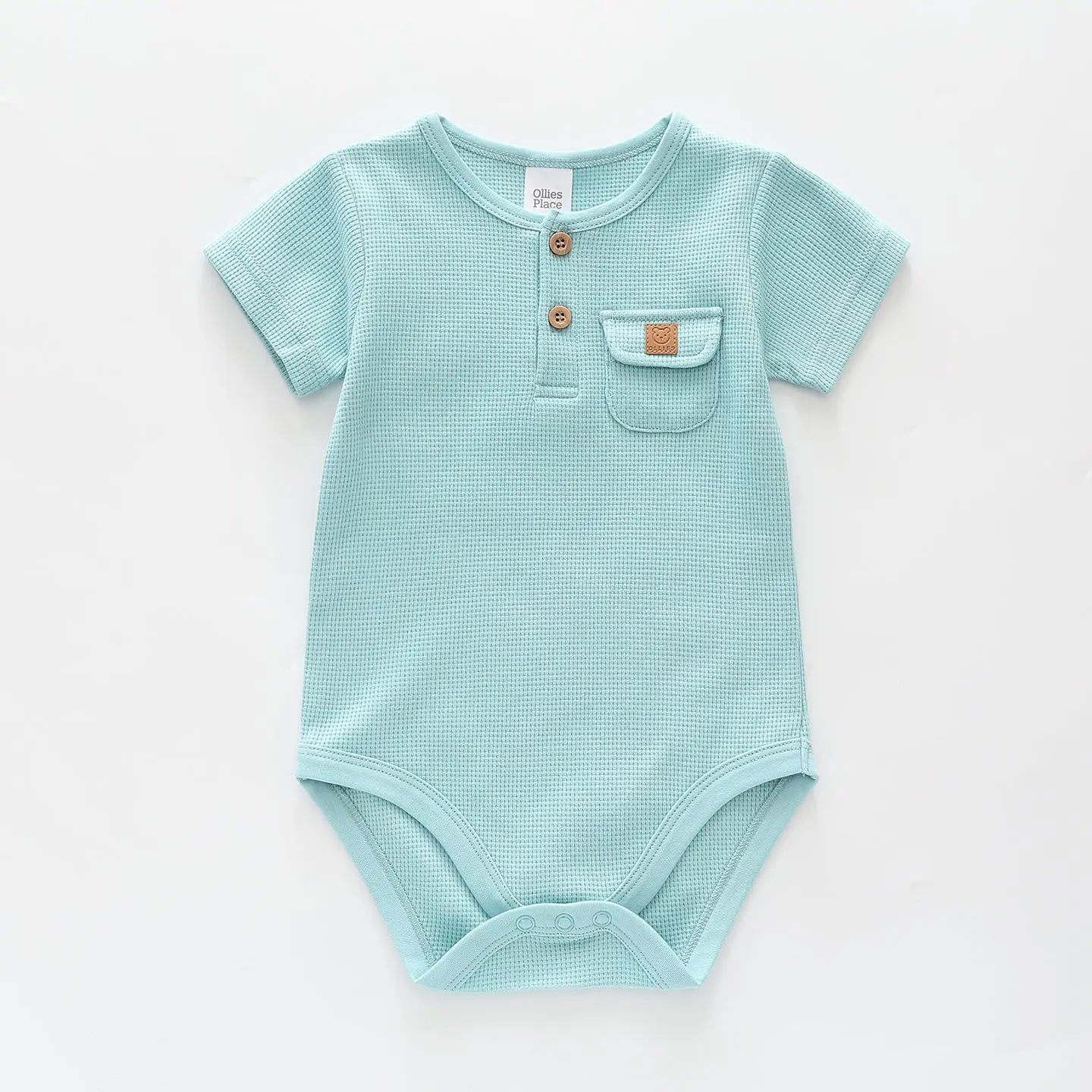 Turquoise Waffle Bodysuit Ollies Place