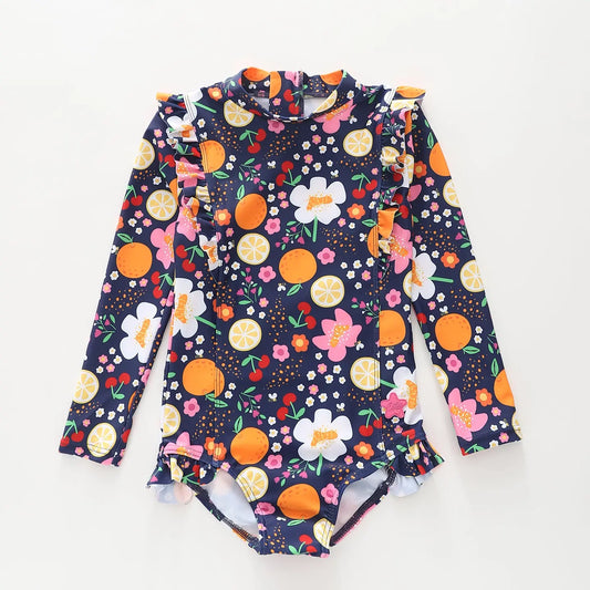 Tutti Fruity Long Sleeve Swimsuit Ollies Place