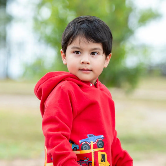 Vehicles Red Hoodie Sweatshirt Ollies Place