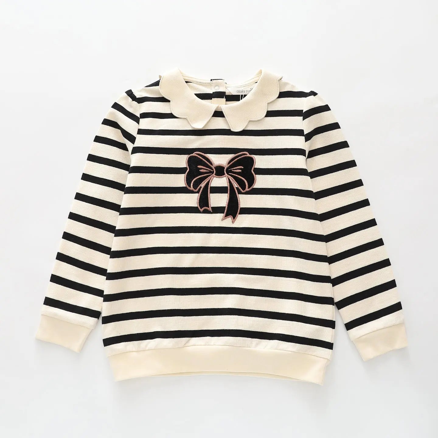 Velvety Bow Sweat Top Ollies Place