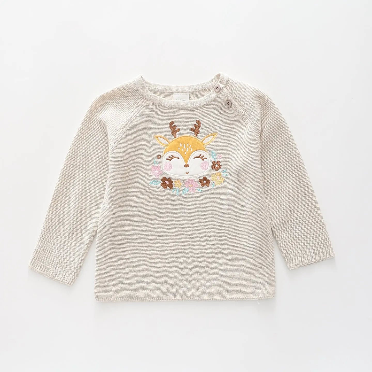 Vintage Deer, Baby Girls Knit Ollies Place