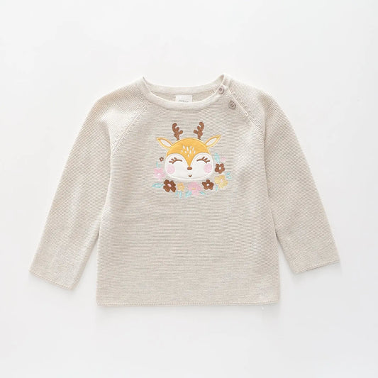 Vintage Deer, Baby Girls Knit Ollies Place