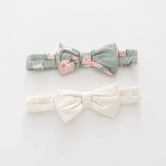 Vintage Rose Bow Headband Set Ollies Place