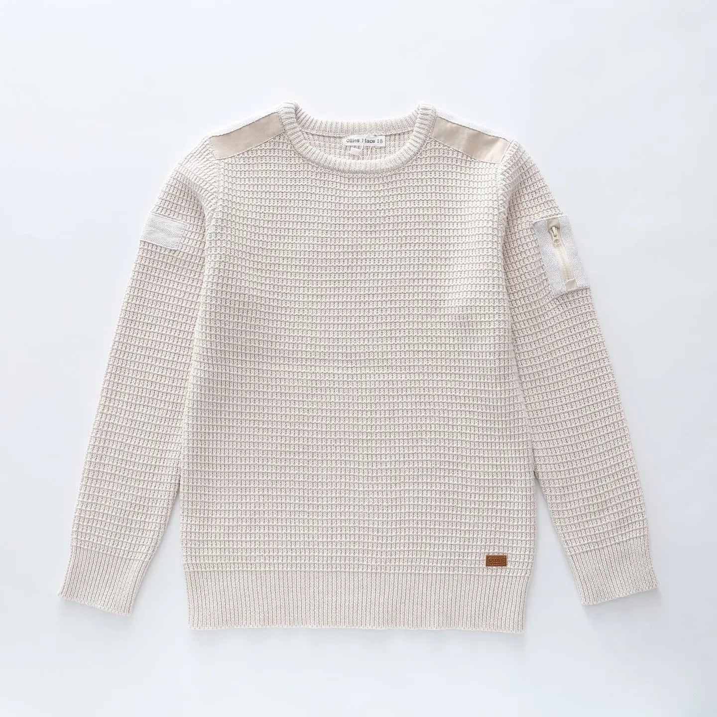 Waffle Knit, Beige Sweater Ollies Place