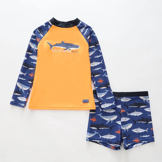 Whale Shark Rash Top with Shorts Swimwear Ollies Place