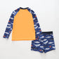 Whale Shark Rash Top with Shorts Swimwear Ollies Place