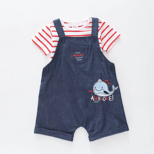 Whale-y Cute Baby Overalls Set Ollies Place