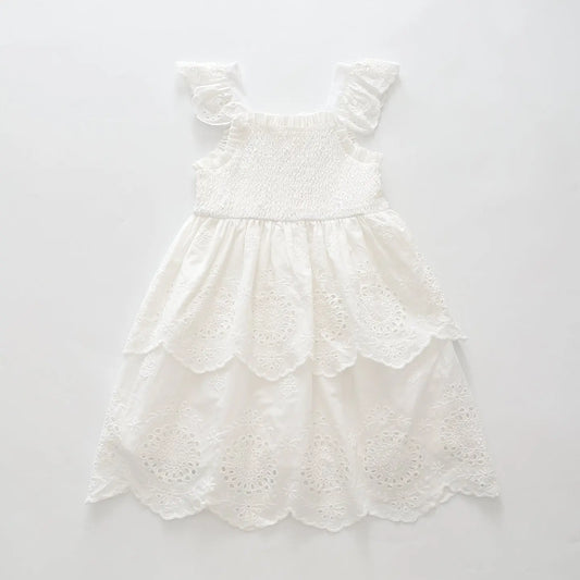 White Broderie Anglaise Cotton Dress Ollies Place
