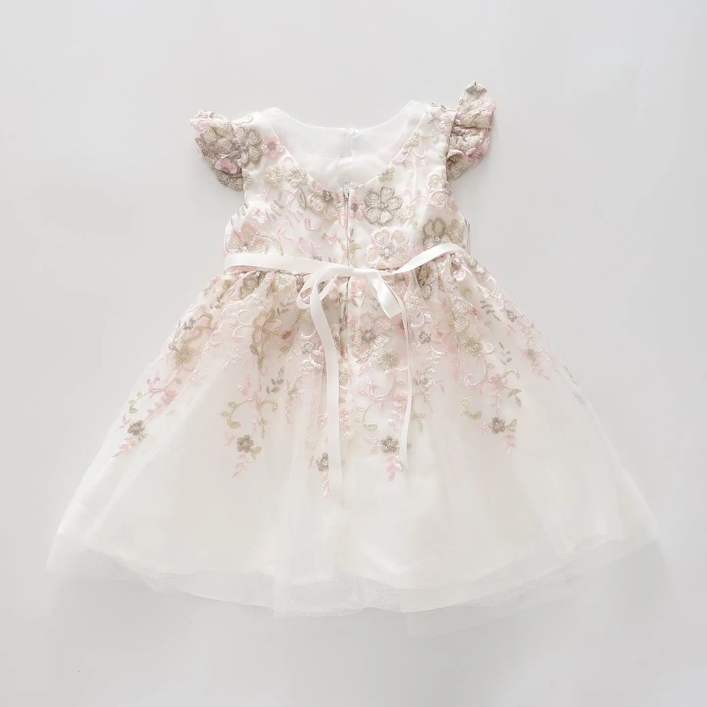 White Embroidered Floral Party Dress Ollies Place