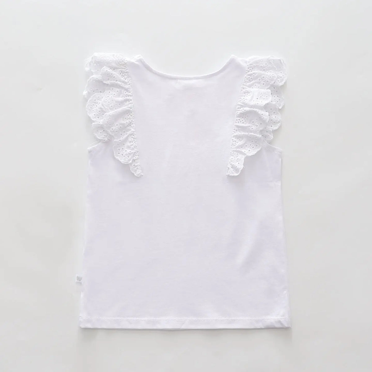 White Eyelet Trim Top Ollies Place