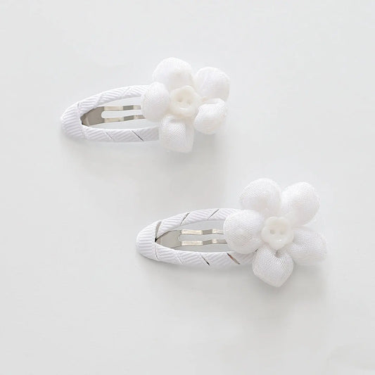 White Flower Hair Clips 2 Pack Ollies Place
