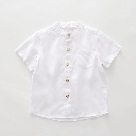 White Linen Grandpa Shirt Ollies Place