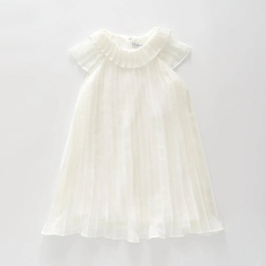 White Pleated Party Dress Ollies Place