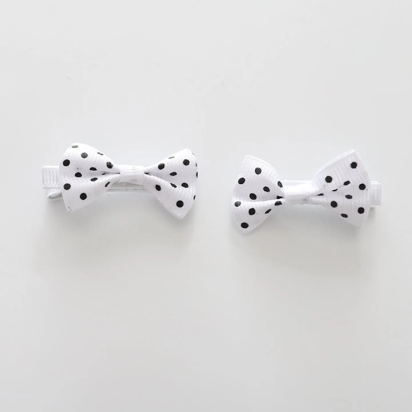 White Polka Dot Bow Hair Clips 2 Pack Ollies Place