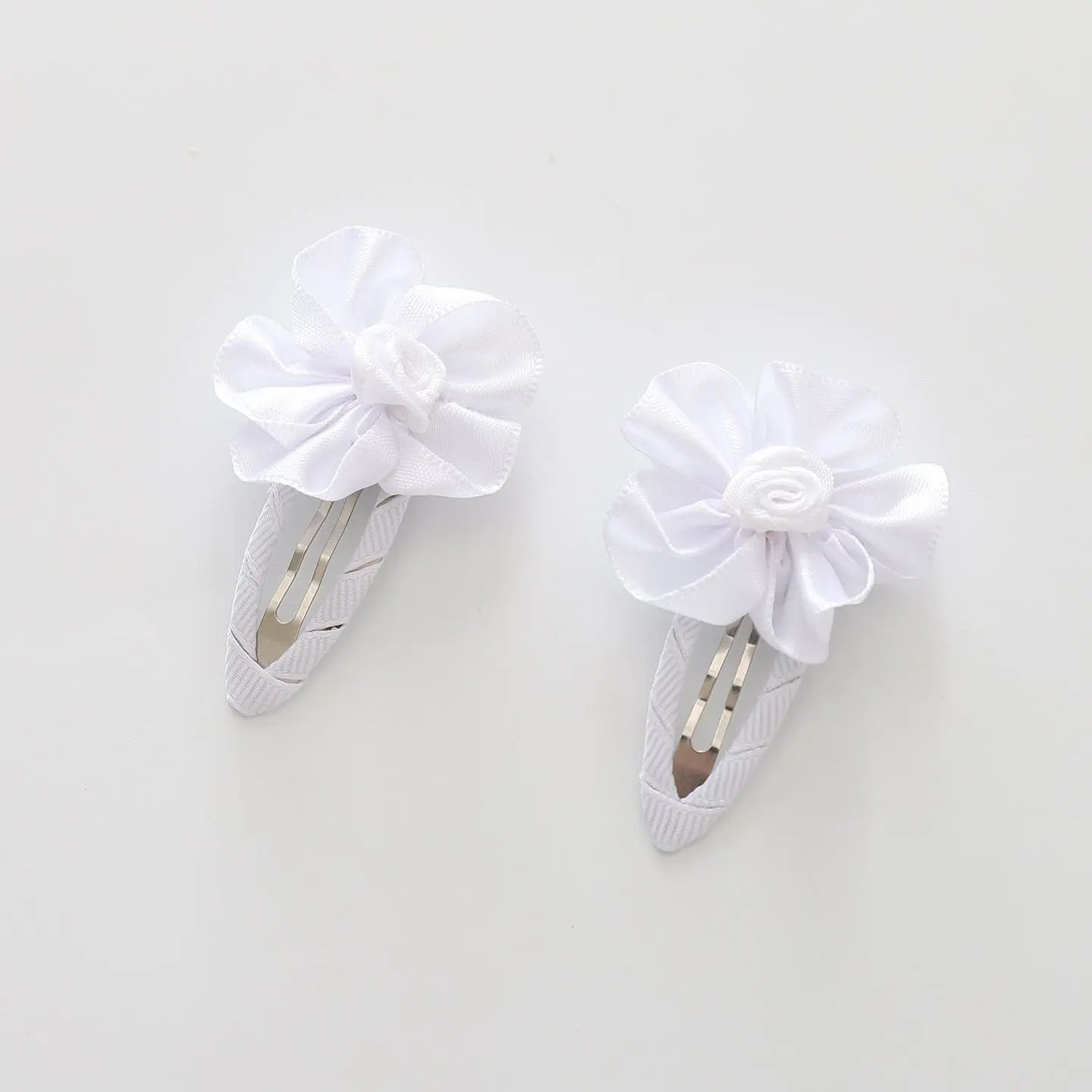 White Rosette Hair Clips 2 Pack Ollies Place