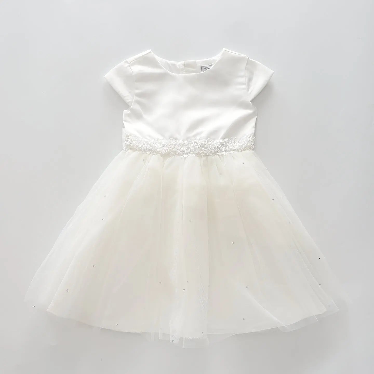 White Satin & Tulle Dress Ollies Place