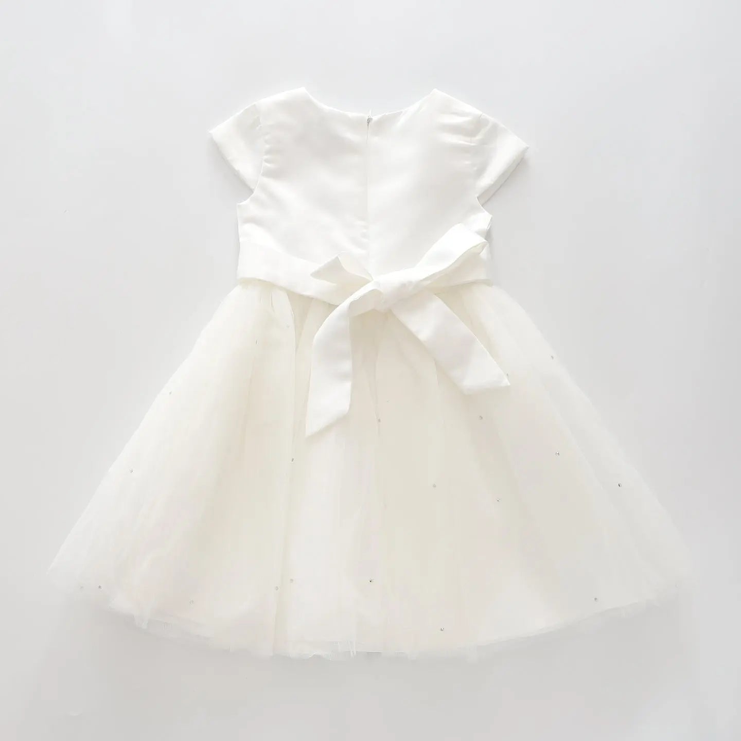 White Satin & Tulle Dress Ollies Place