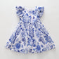 White & Blue Floral Dress Ollies Place