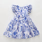 White & Blue Floral Dress Ollies Place