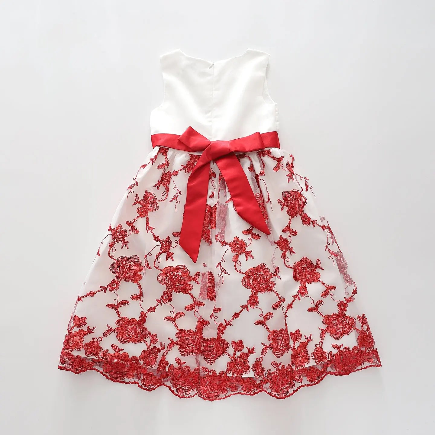 White and Red Lace Dress Ollies Place