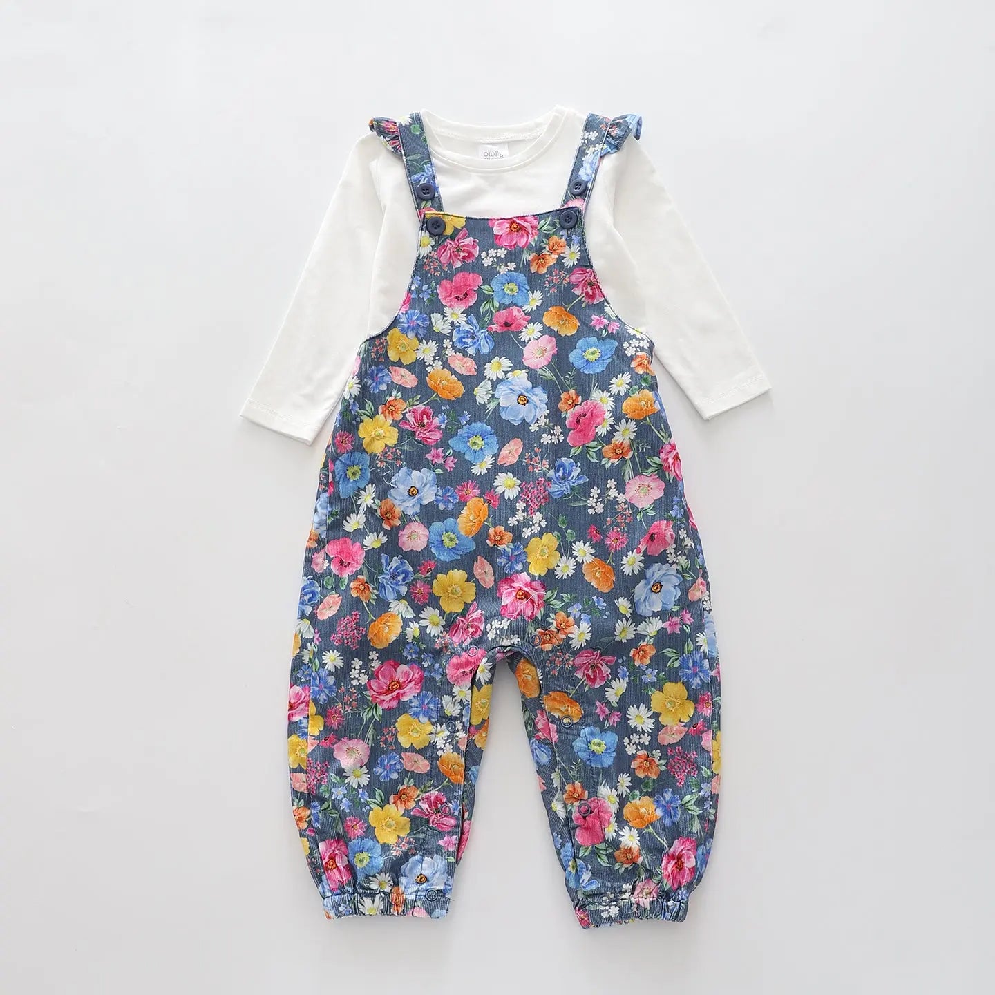 Winter Floral, Infant Girls Overalls Set Ollies Place