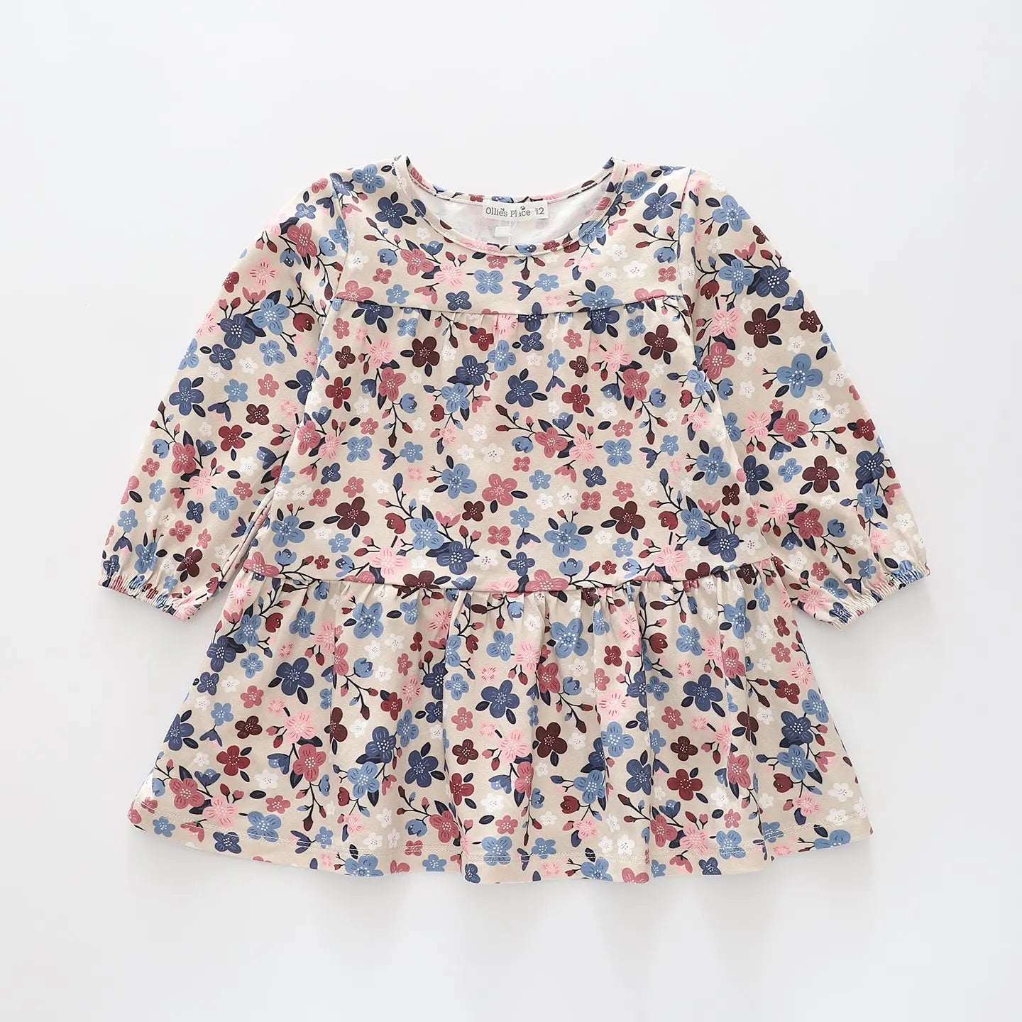 Winter Florals LS Dress Ollies Place