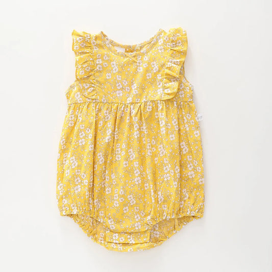 Yellow Floral Romper Ollies Place