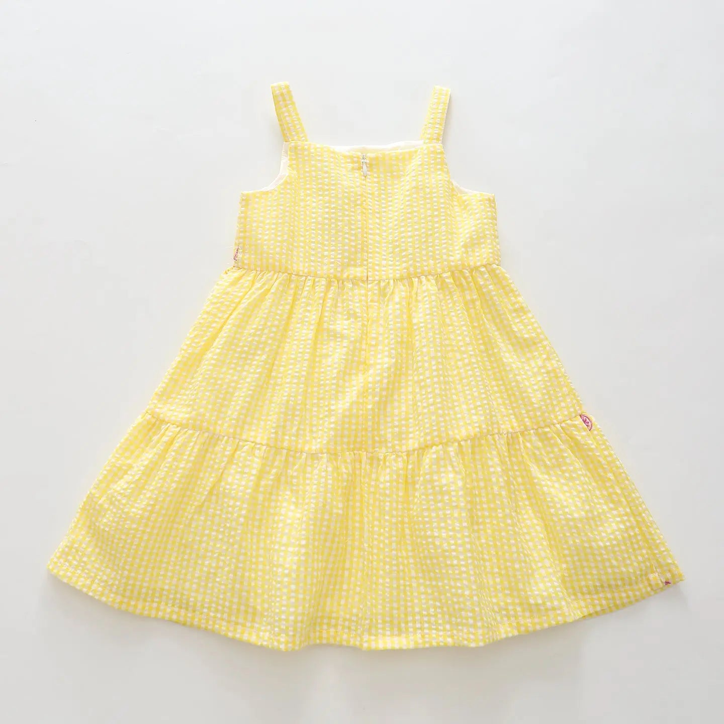 Yellow Seersucker Check Sun Dress Ollies Place