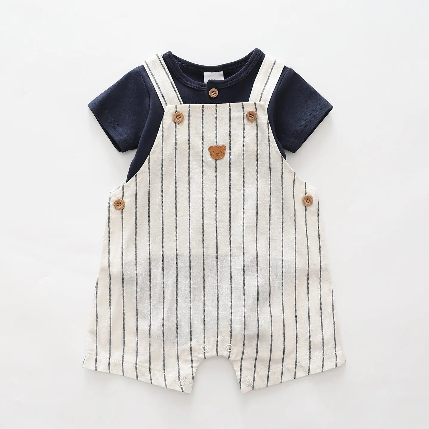 baby-navy-stripes-shortalls-set Ollies Place