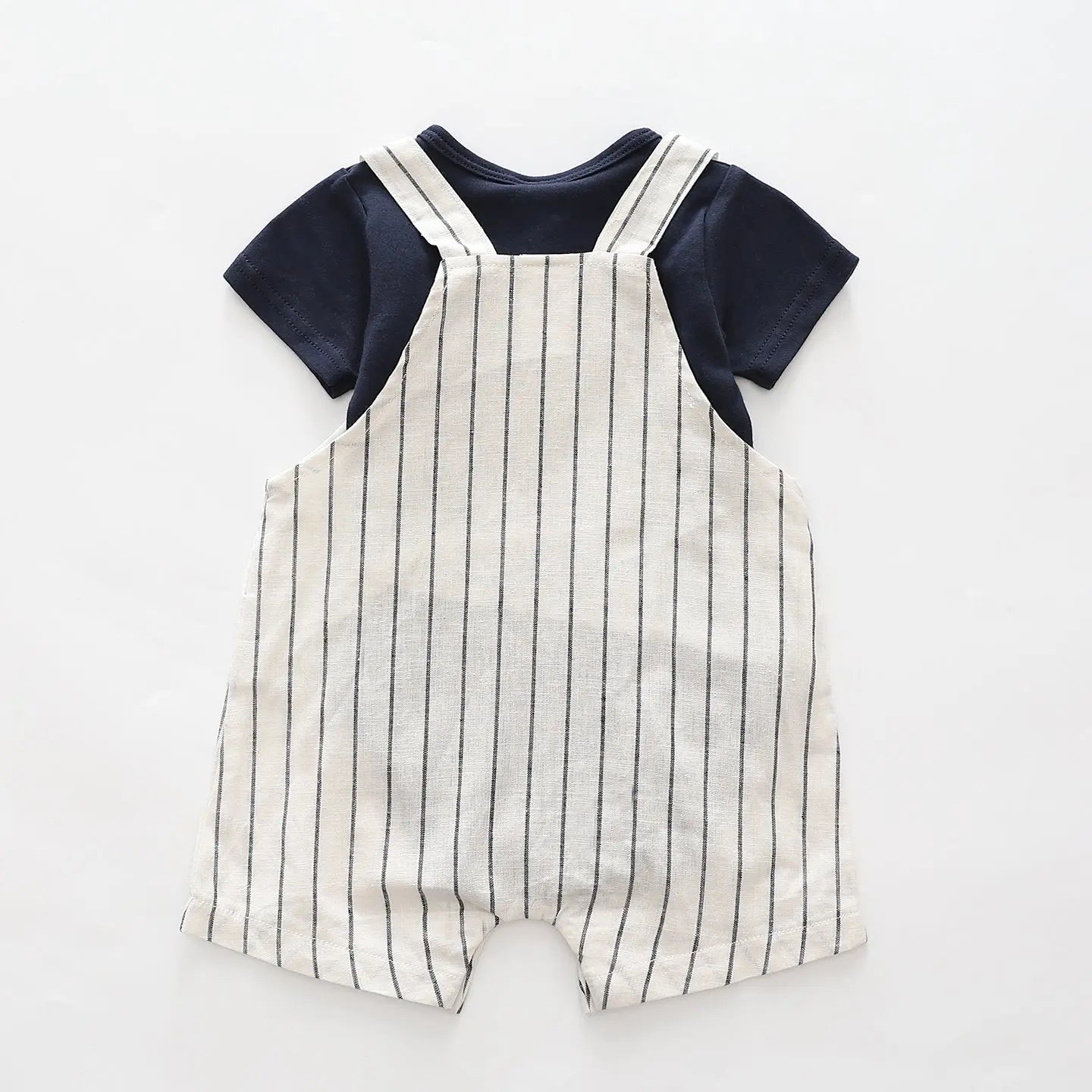 baby-navy-stripes-shortalls-set Ollies Place