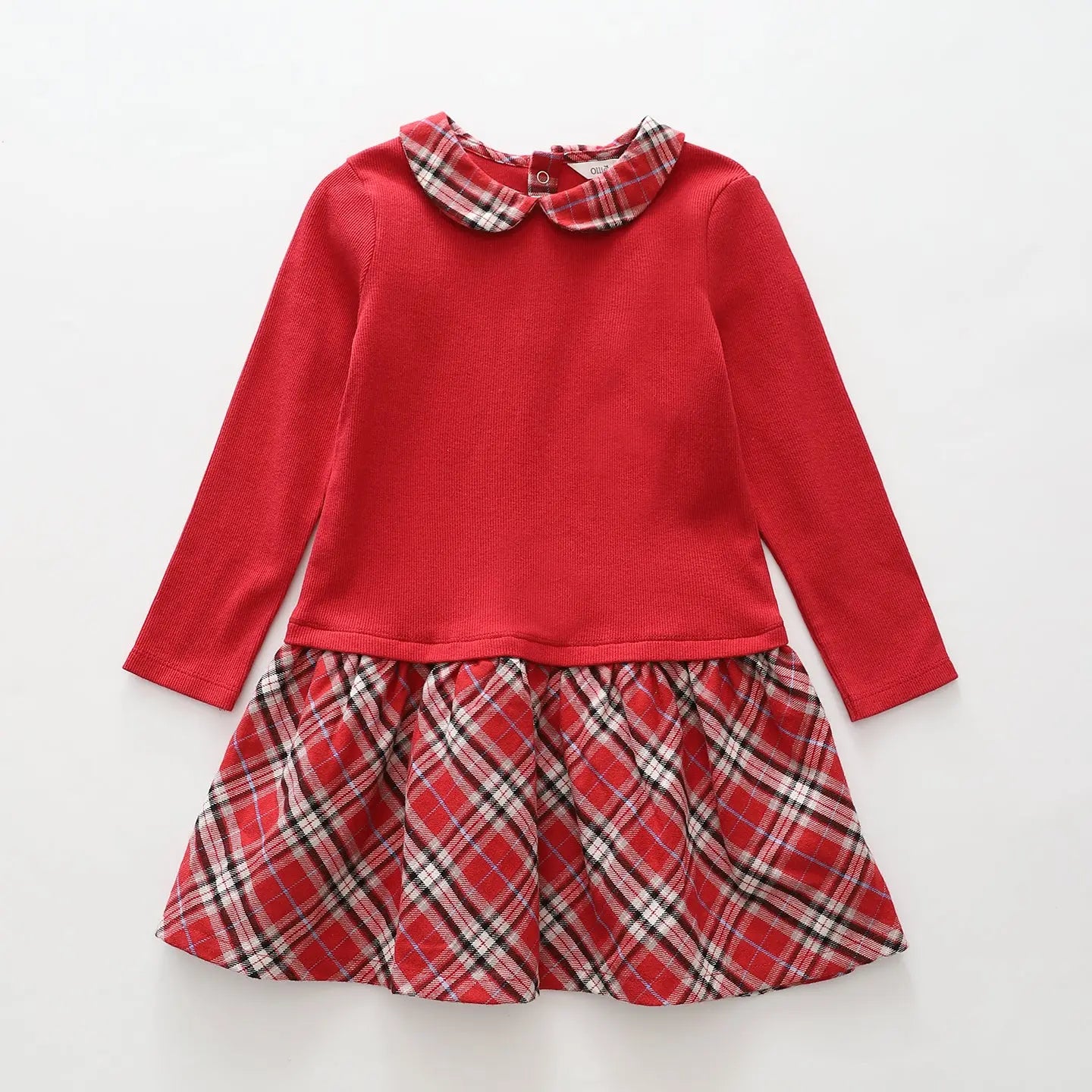 girls-red-tartan-collar-dress Ollies Place