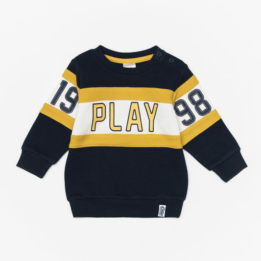 Varsity Kid Navy Play Sweater Top - Toddler Boy