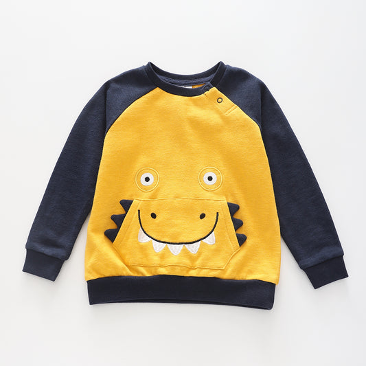 Croc Roadtrip Mustard Raglan Sweater Top - Toddler Boy