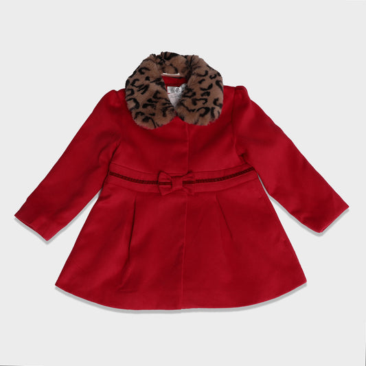 Tiffany Red Jacket with Faux Fur Collar - Toddler Girl