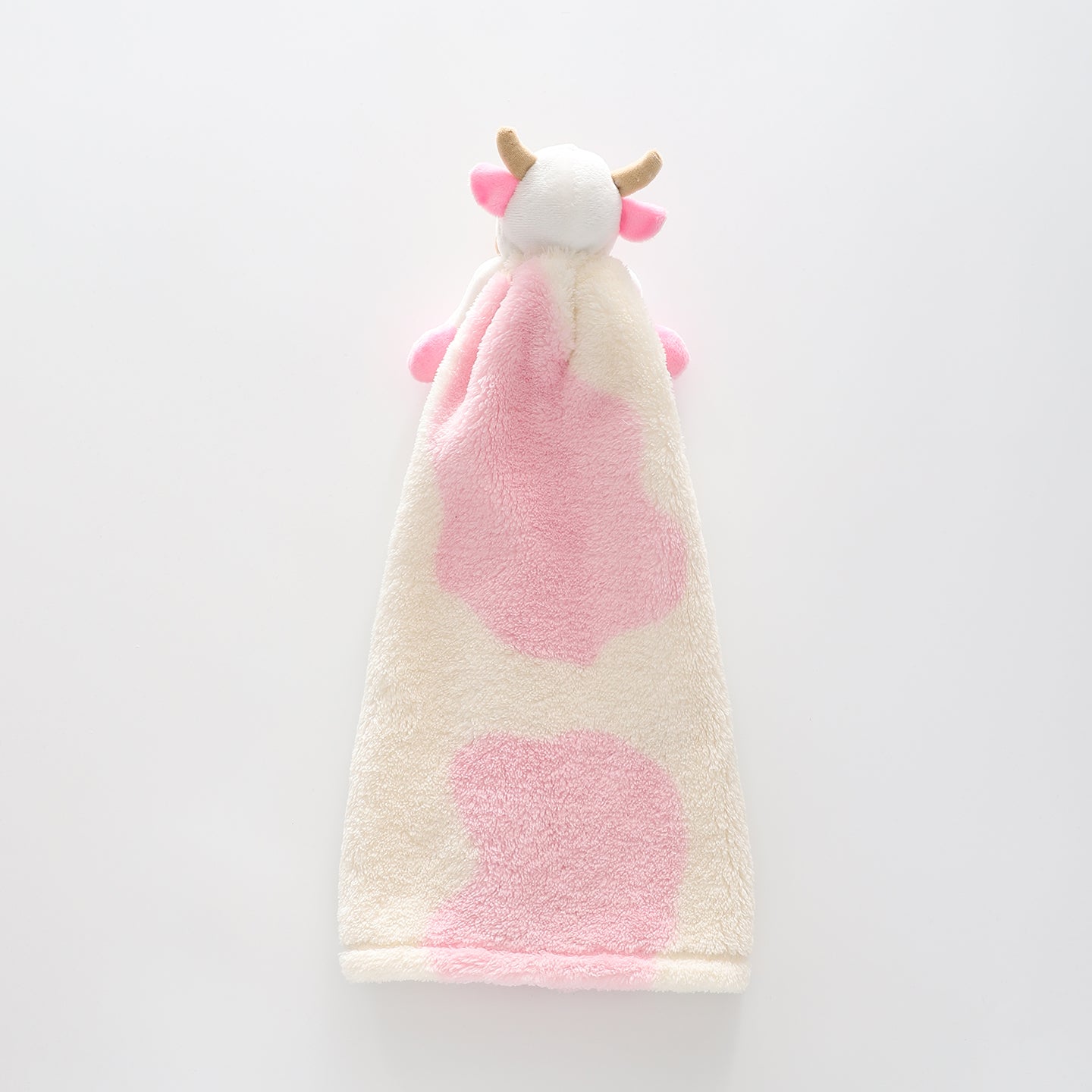 Baby Comforter Toy Pink And Cream Cow