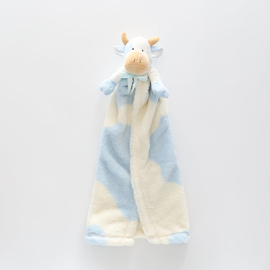 Baby Comforter Toy Blue And Cream Cow