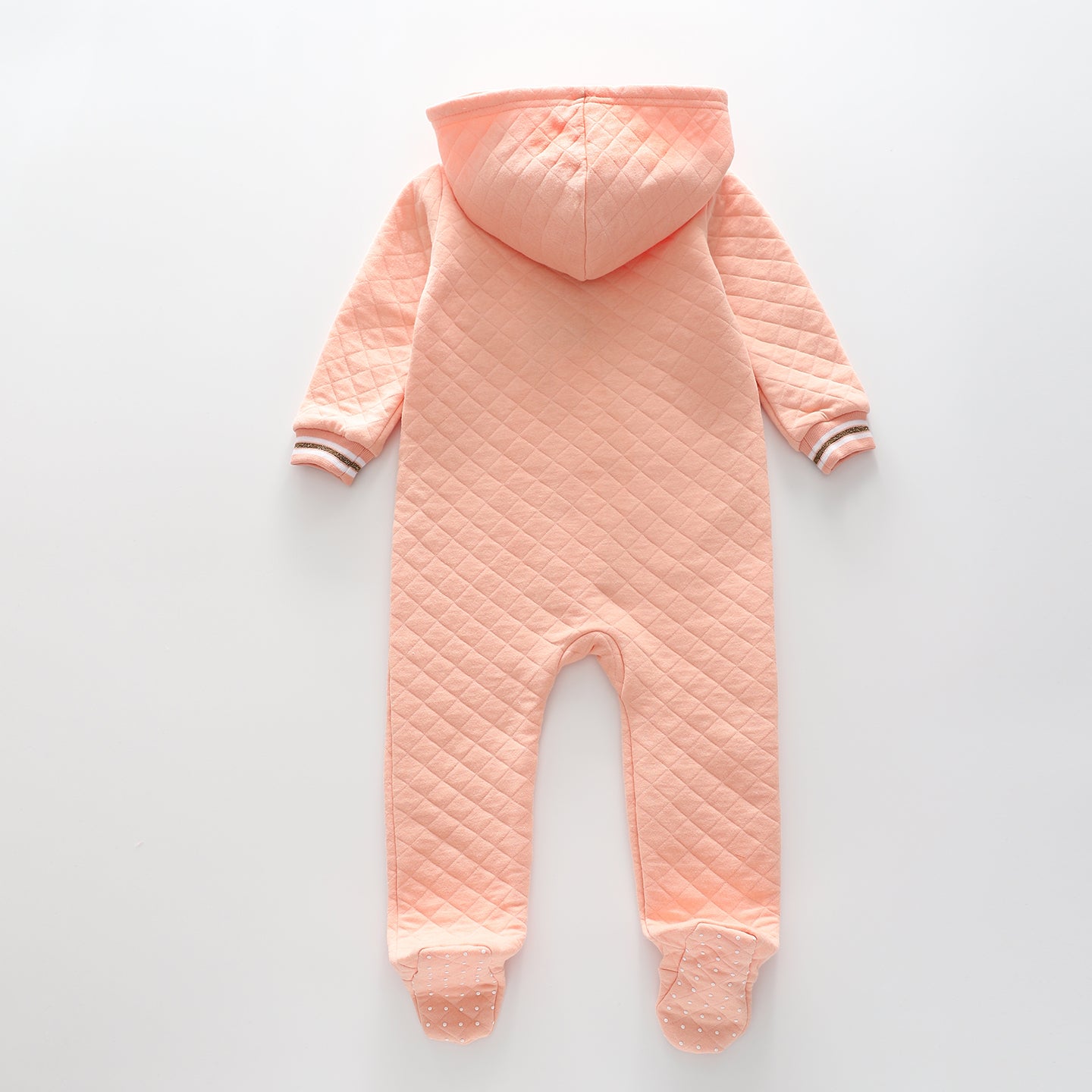 Baby Girls Quilted Peach Romper
