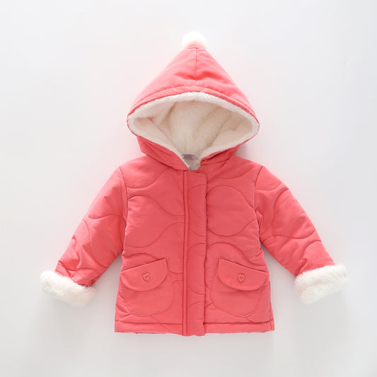 Baby Girls Quilted Sherpa Coat