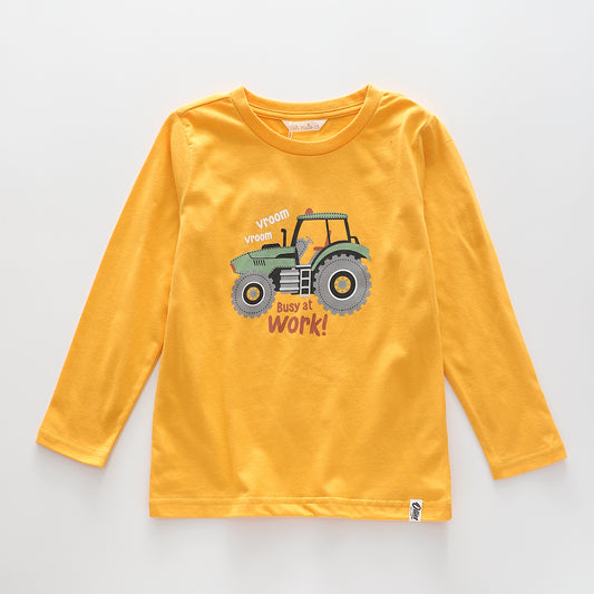 Junior Boys' Tractor Print Tee