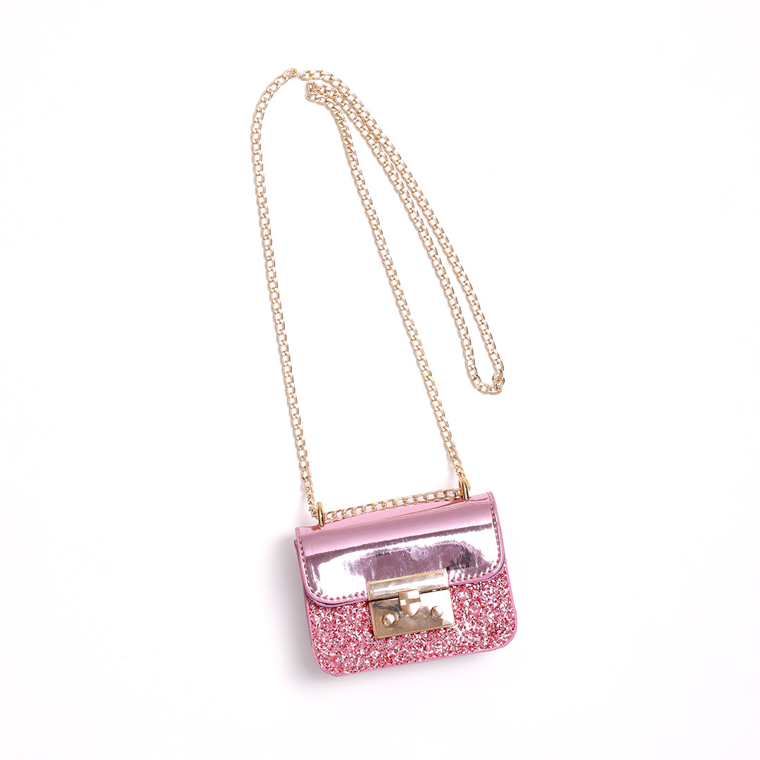 Metallic Pink Glitter Handbag