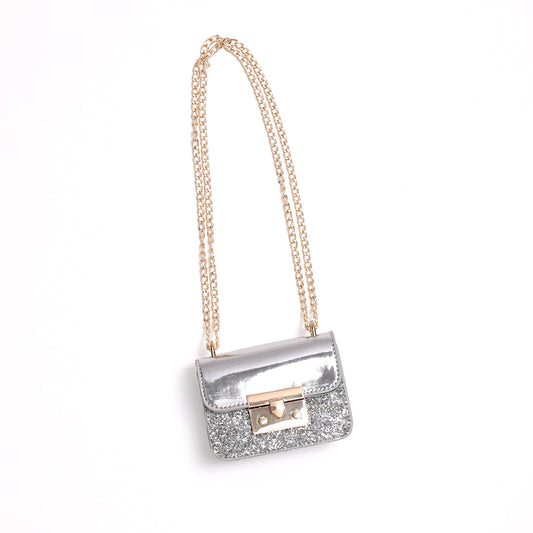 Metallic Silver Glitter Bag