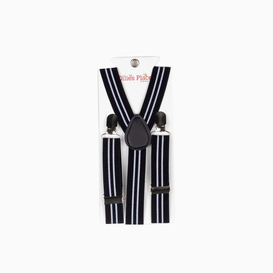 Boy Black & White Stripe Suspenders