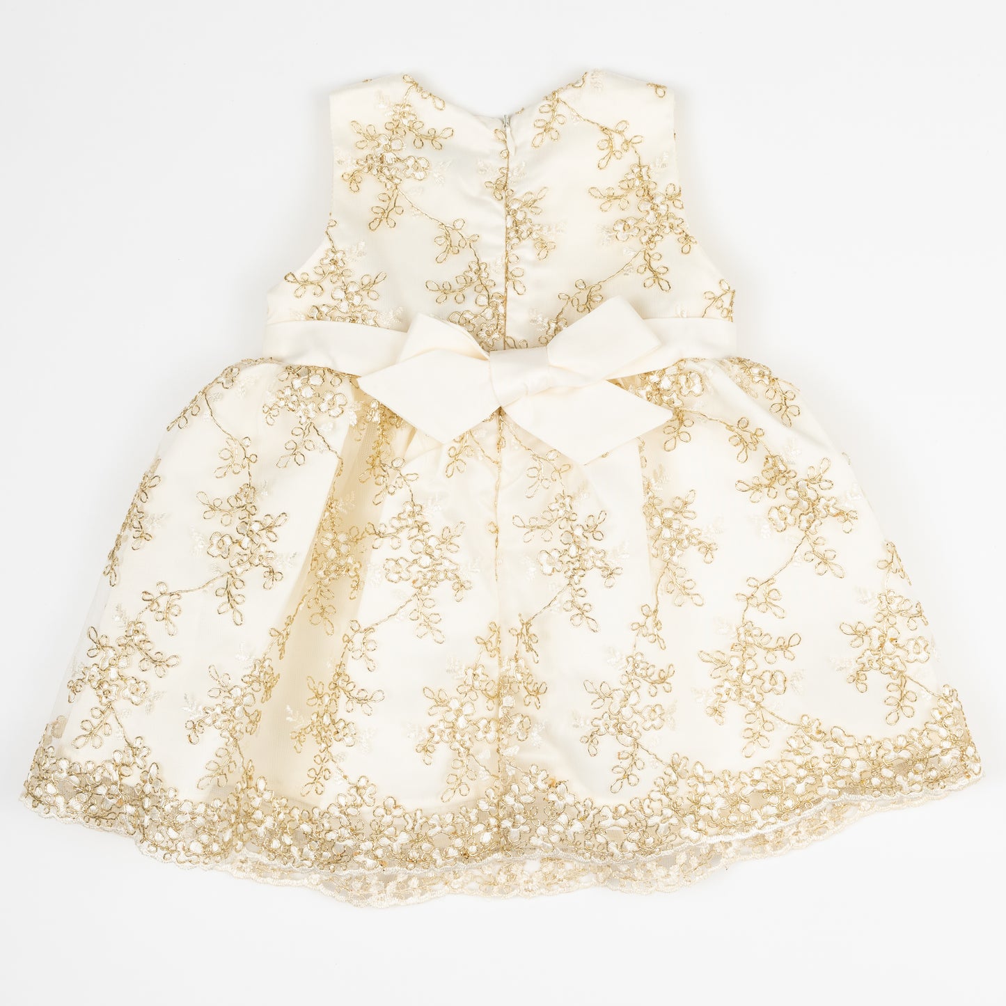 Girl Gold Embroidered Formal Dress