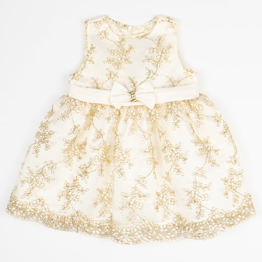 Girl Gold Embroidered Formal Dress