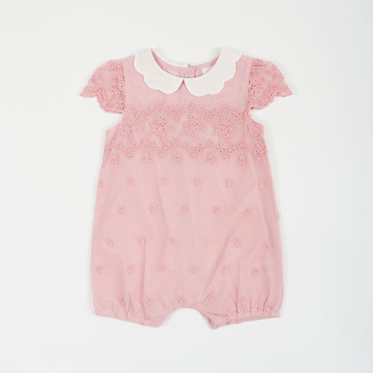 Baby Girl Dusty Pink Lace Romper