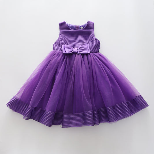 Girls' Elegant Tulle Formalwear Dress - Purple