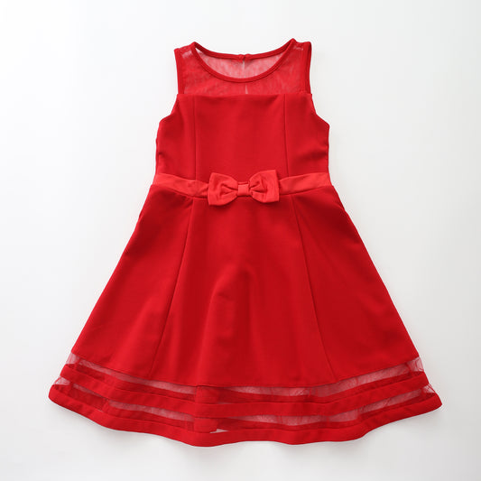 Little Miss Girl‘s Formal Red Panelled Party Dress