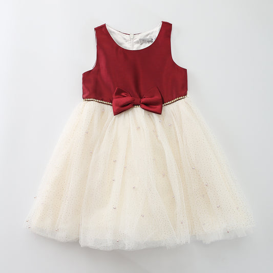 Girls Pretty Tulle Party Dress with Fancy Details