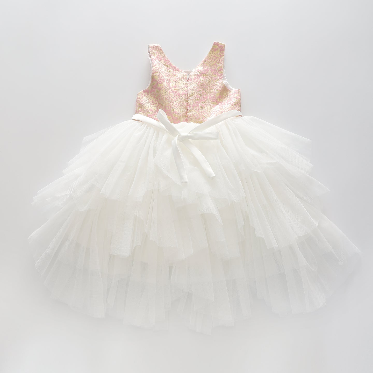 Girls' Pink and Gold Tulle Party Dress